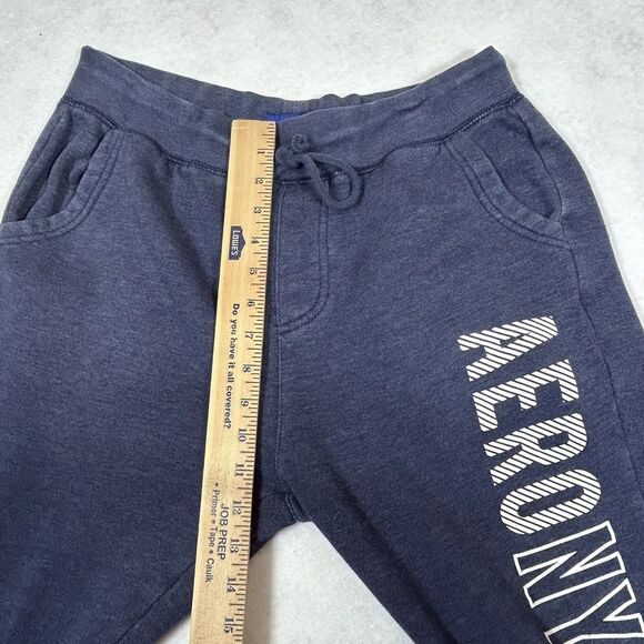 Aeropostale Navy Blue Joggers M Aero NYC Casual Sport Gym Walking Jogging Pants - Picture 8 of 12